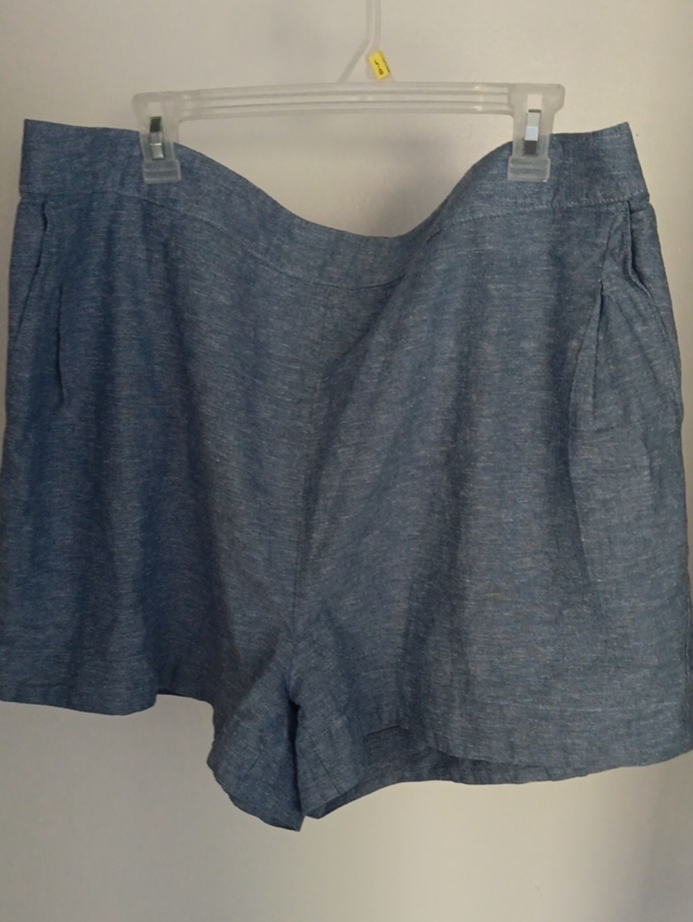 Joe Fresh Blue Chambray Bermuda Shorts Cotton/Linen Women's 1X